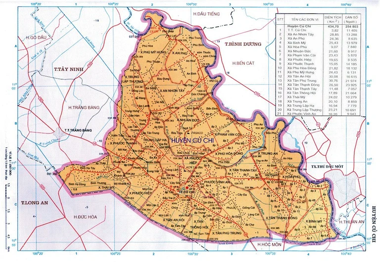 Bản đồ hành chính Huyện Củ Chi