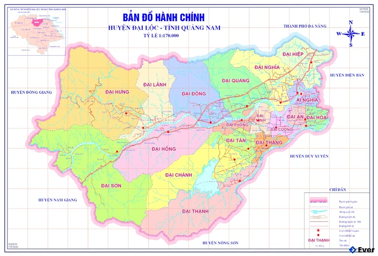 Bản đồ hành chính Huyện Đại Lộc