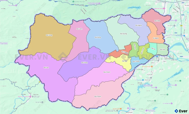 Bản đồ hành chính huyện Đại Lộc