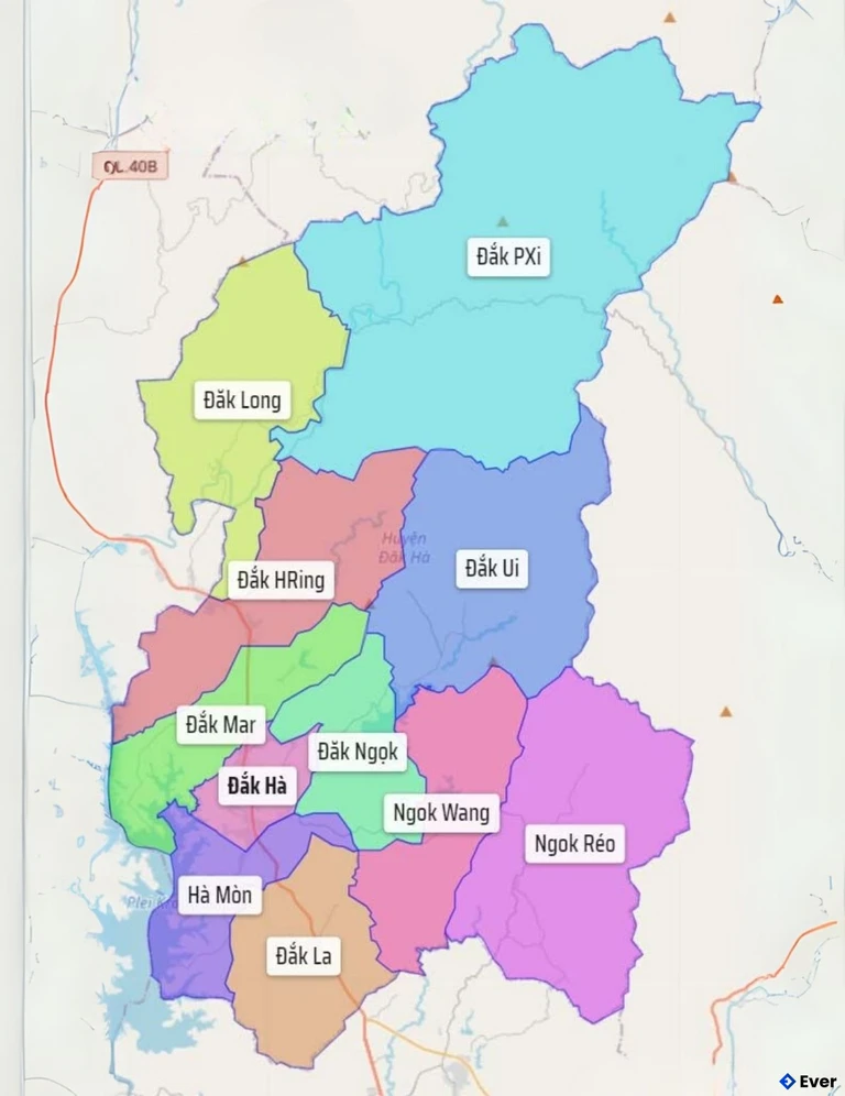 Bản đồ hành chính Huyện Đăk Hà