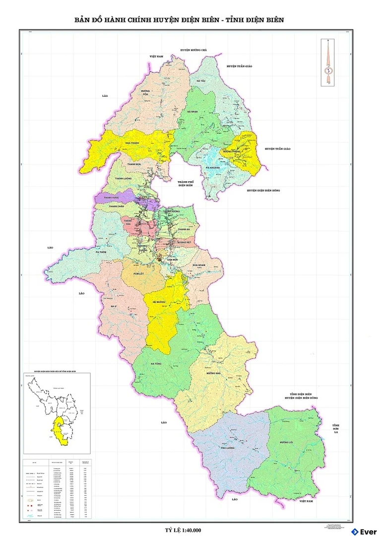 Bản đồ hành chính Huyện Điện Biên