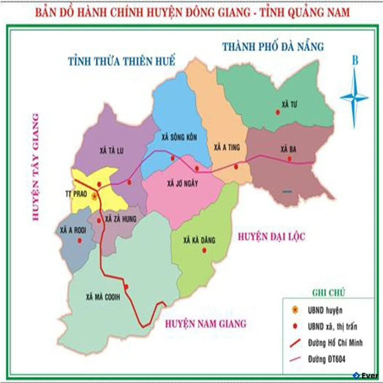 Bản đồ hành chính Huyện Đông Giang