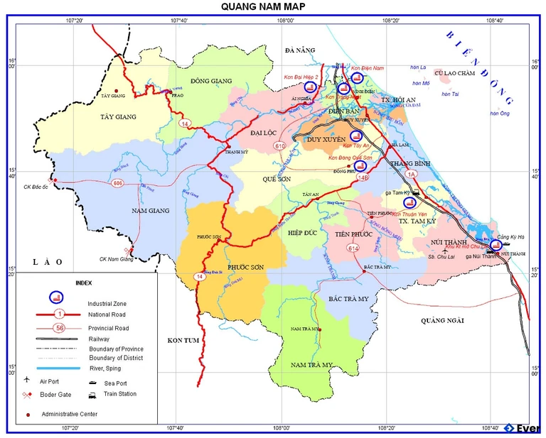 Bản đồ hành chính Huyện Duy Xuyên