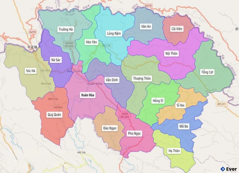 Bản đồ hành chính Huyện Hà Quảng