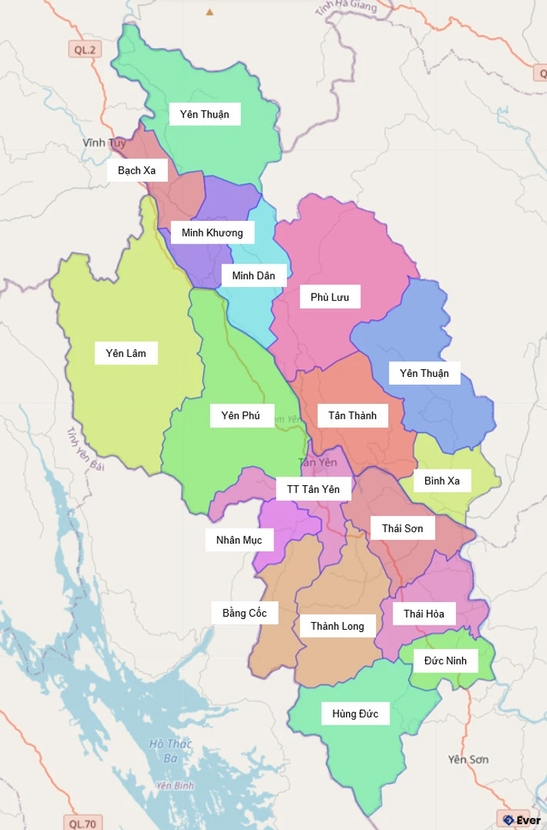 Bản đồ hành chính Huyện Hàm Yên