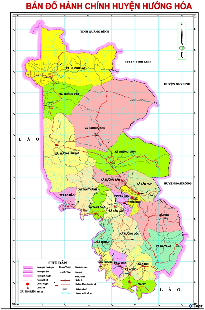 Bản đồ hành chính Huyện Hướng Hóa