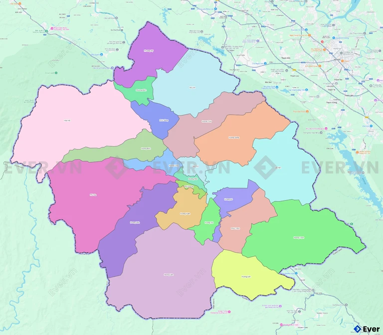 Bản đồ hành chính huyện Hương Khê