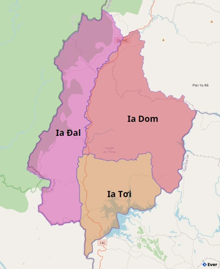 Bản đồ hành chính Huyện Ia H'Drai