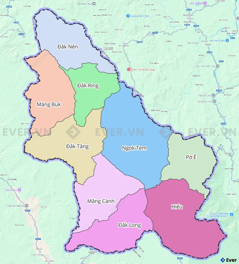 Bản đồ hành chính huyện Kon Plông