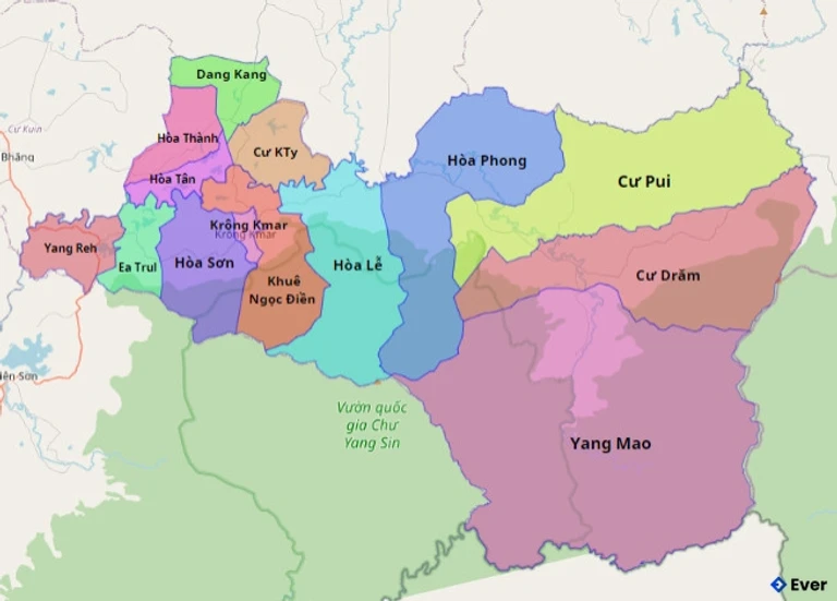Bản đồ hành chính Huyện Krông Bông