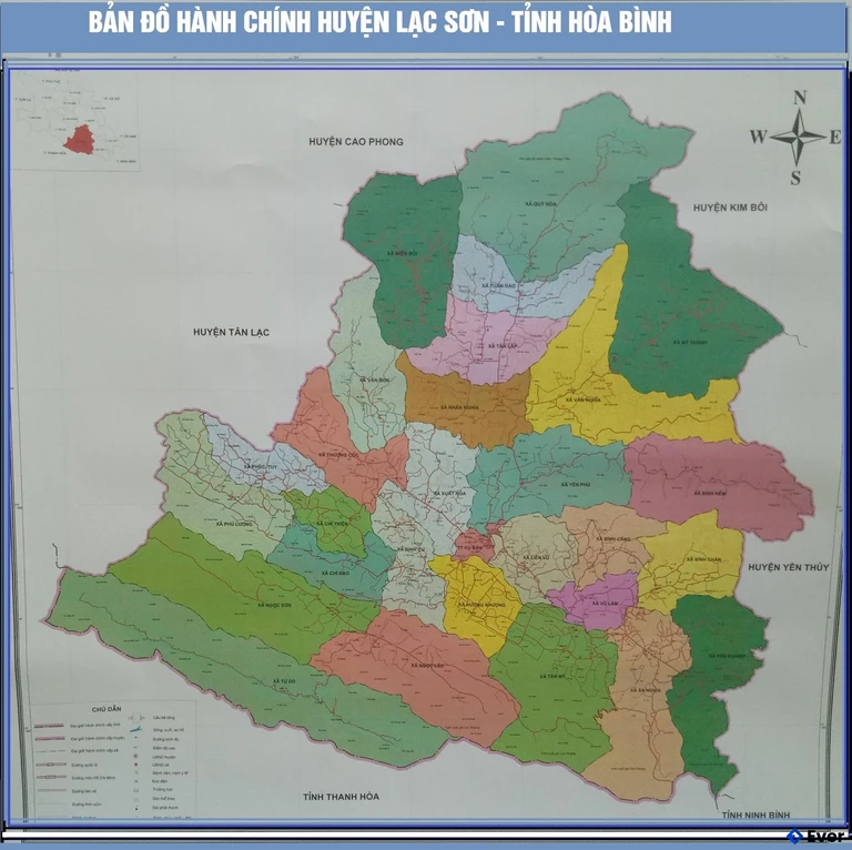 Bản đồ hành chính Huyện Lạc Sơn