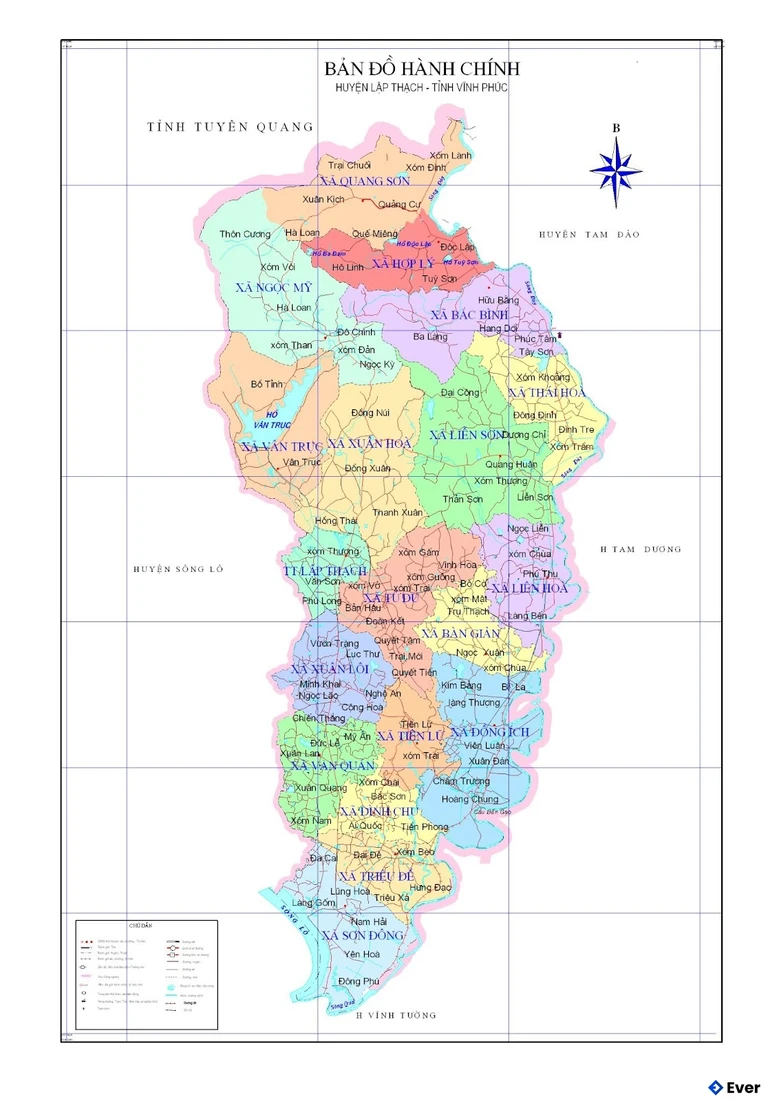 Bản đồ hành chính Huyện Lập Thạch