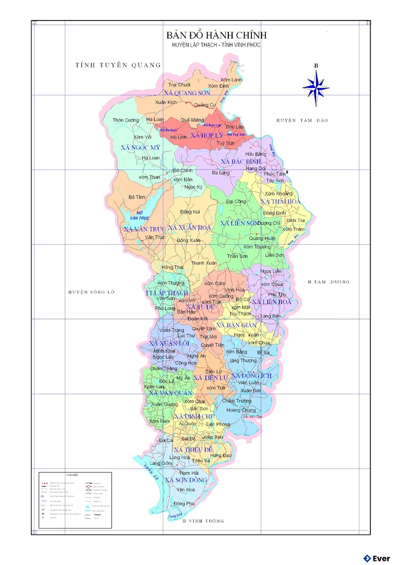 Bản đồ hành chính Huyện Lập Thạch