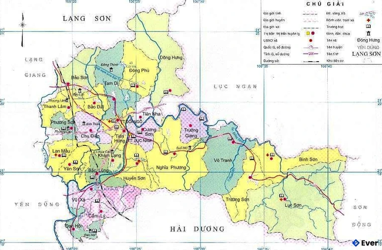 Bản đồ hành chính Huyện Lục Nam