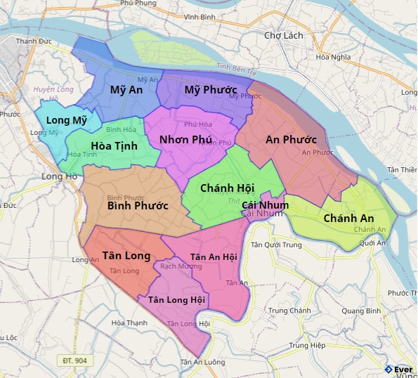 Bản đồ hành chính Huyện Mang Thít
