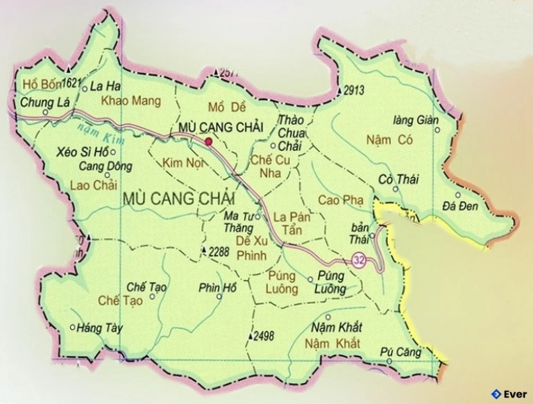 Bản đồ hành chính Huyện Mù Cang Chải