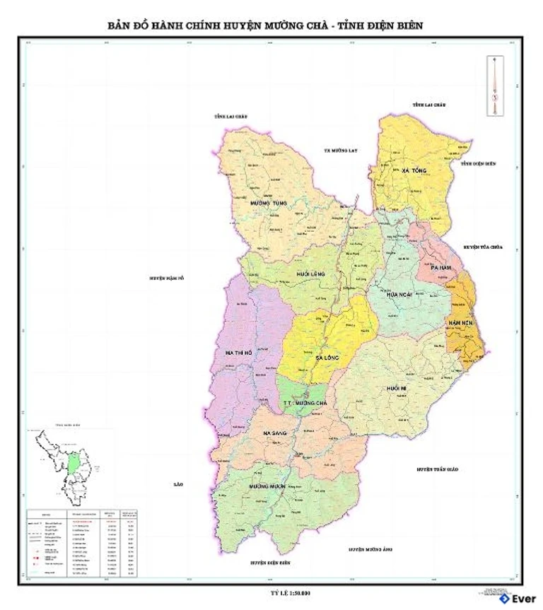 Bản đồ hành chính Huyện Mường Chà