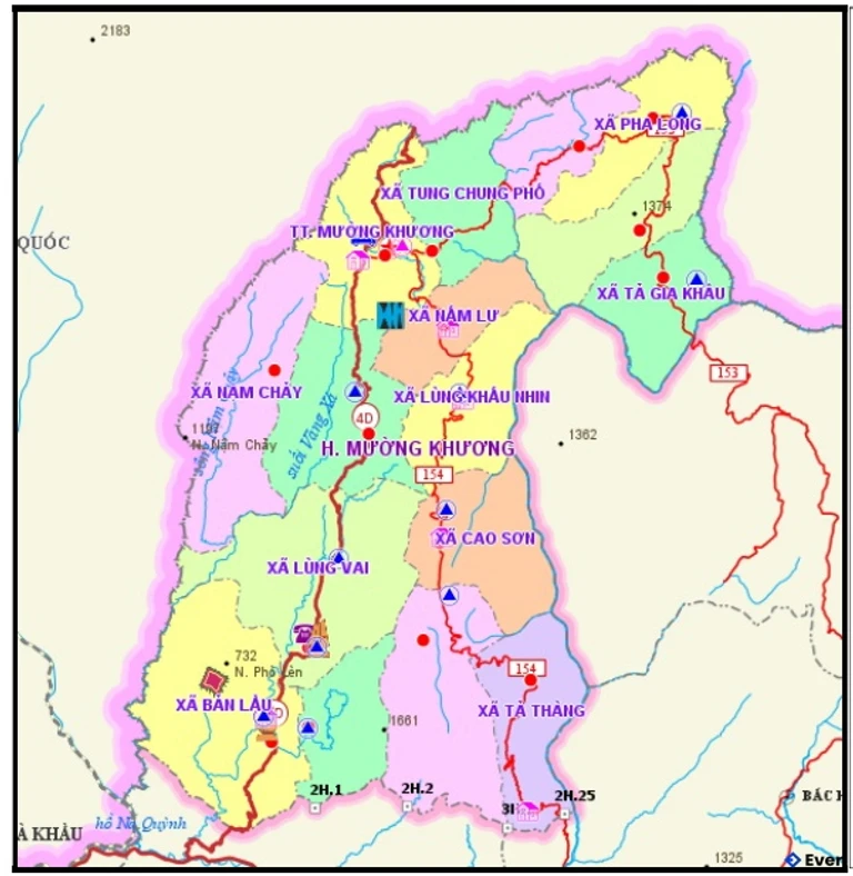 Bản đồ hành chính Huyện Mường Khương