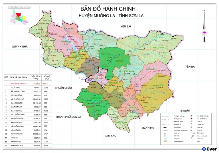 Bản đồ hành chính Huyện Mường La