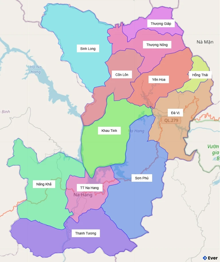 Bản đồ hành chính Huyện Na Hang