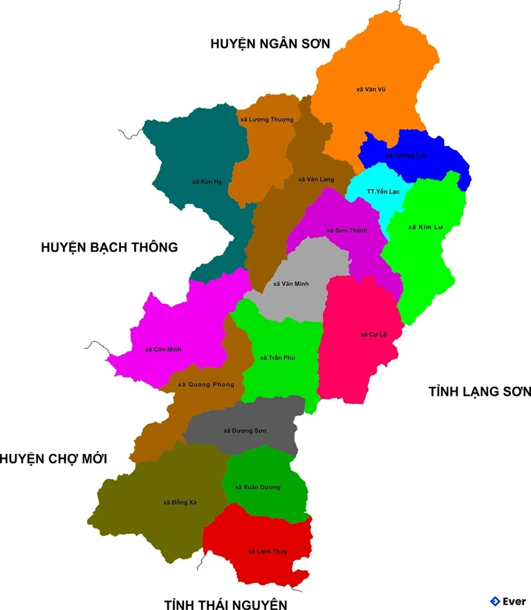 Bản đồ hành chính Huyện Na Rì