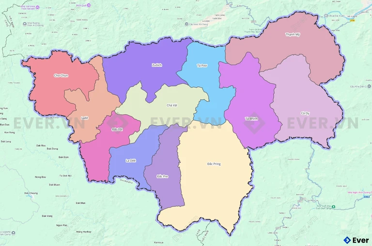 Bản đồ hành chính huyện Nam Giang