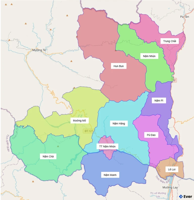 Bản đồ hành chính Huyện Nậm Nhùn