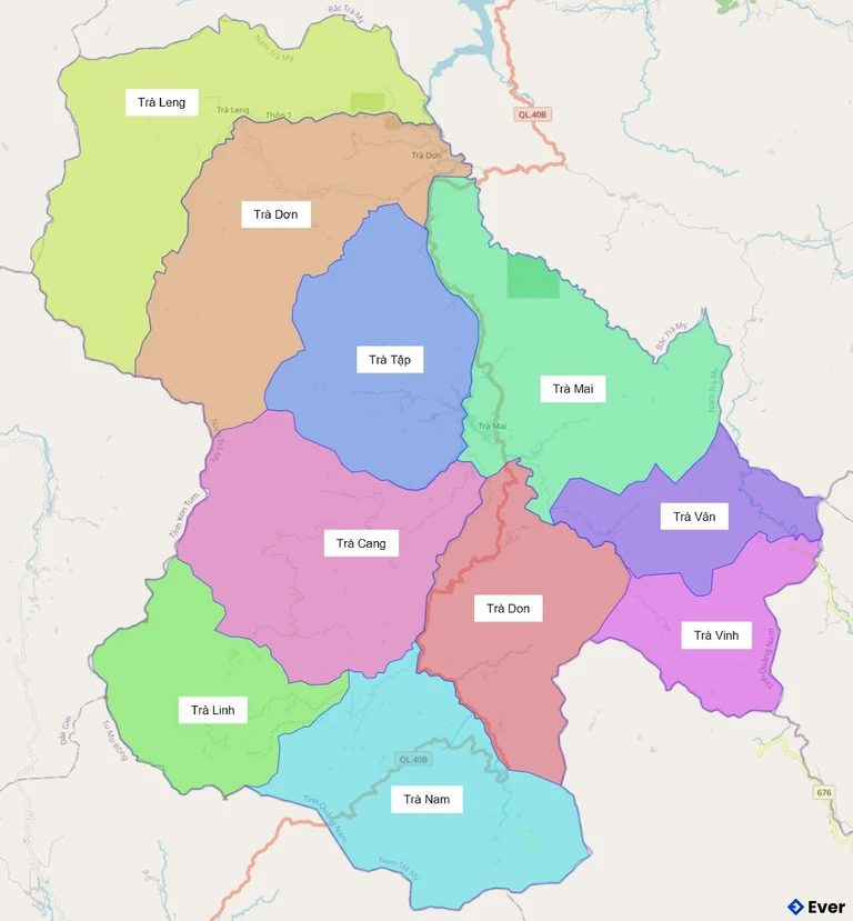 Bản đồ hành chính Huyện Nam Trà My