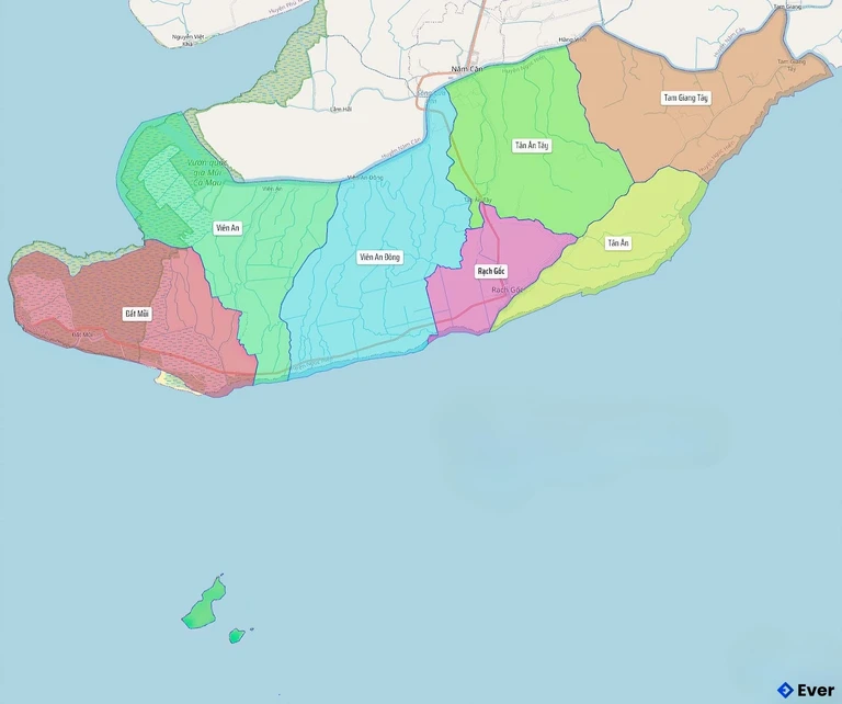 Bản đồ hành chính Huyện Ngọc Hiển