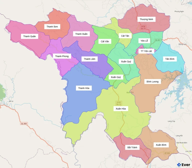 Bản đồ hành chính Huyện Như Xuân