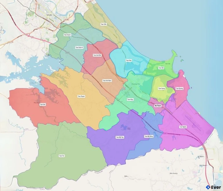 Bản đồ hành chính Huyện Núi Thành