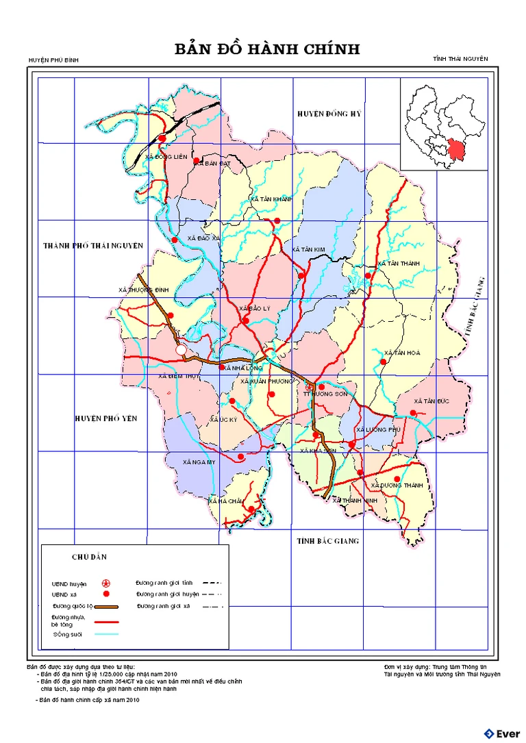 Bản đồ hành chính Huyện Phú Bình