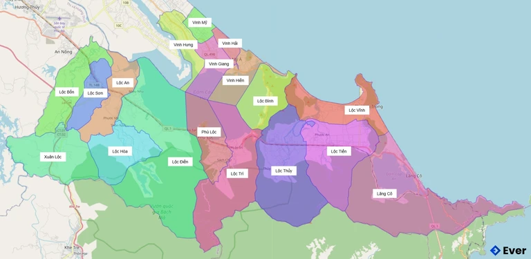 Bản đồ hành chính Huyện Phú Lộc