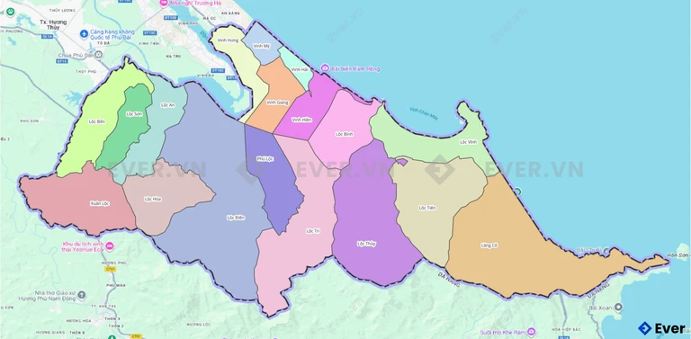 Bản đồ hành chính huyện Phú Lộc