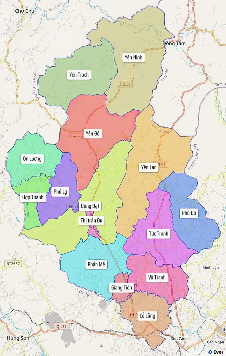 Bản đồ hành chính Huyện Phú Lương
