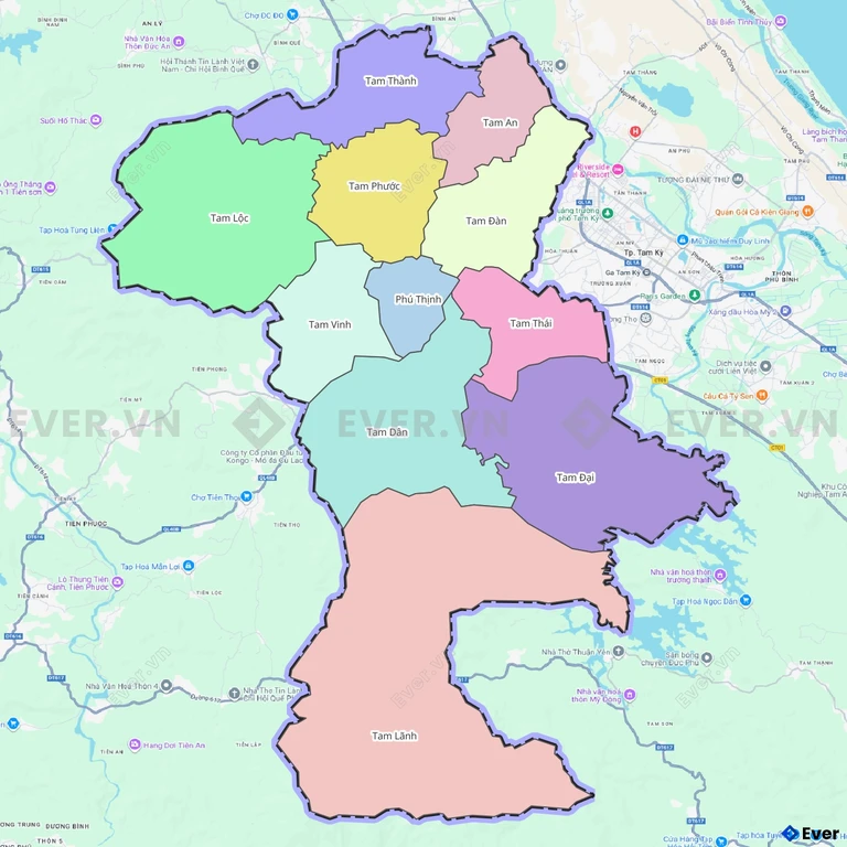 Bản đồ hành chính huyện Phú Ninh