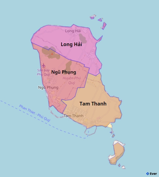 Bản đồ hành chính huyện Phú Quý