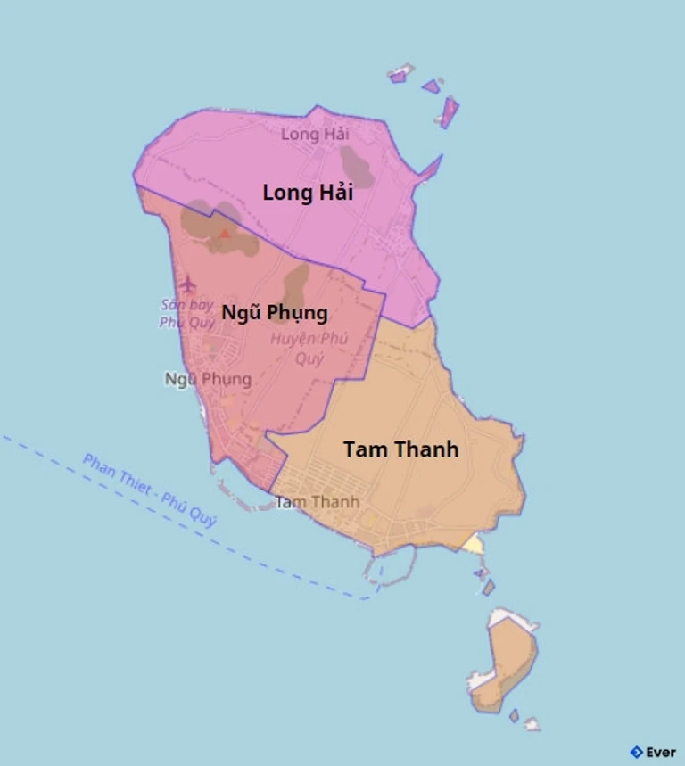 Bản đồ hành chính huyện Phú Quý