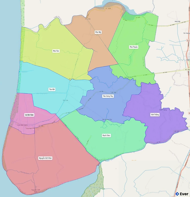 Bản đồ hành chính Huyện Phú Tân