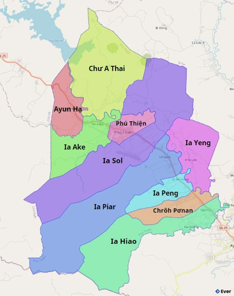 Bản đồ hành chính Huyện Phú Thiện