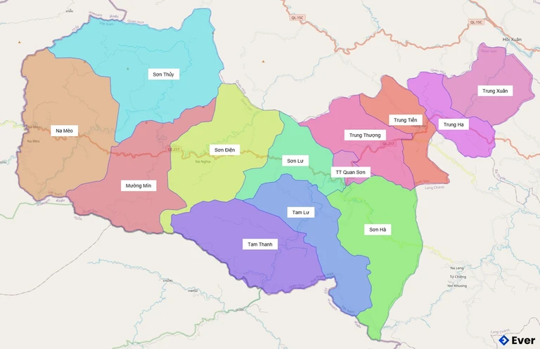 Bản đồ hành chính Huyện Quan Sơn