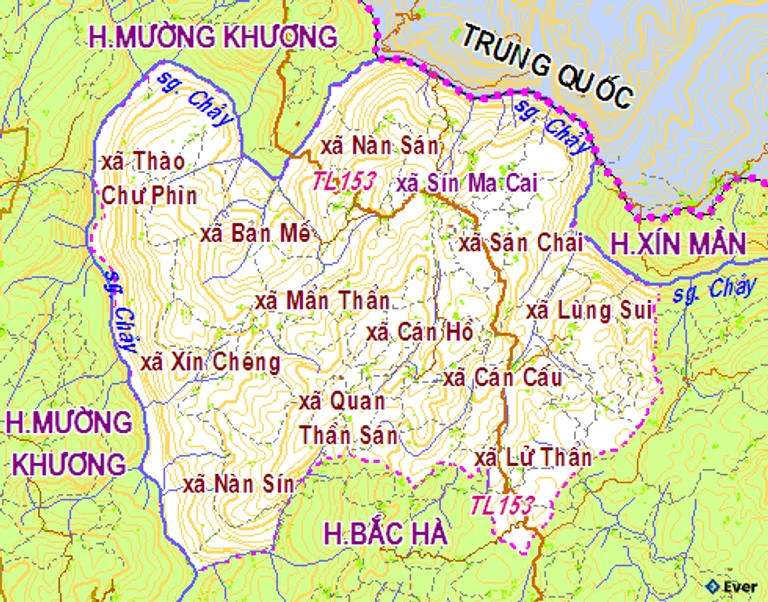 Bản đồ hành chính Huyện Si Ma Cai