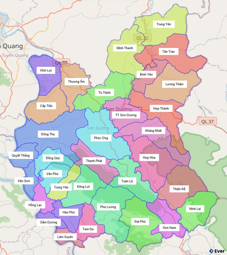 Bản đồ hành chính Huyện Sơn Dương