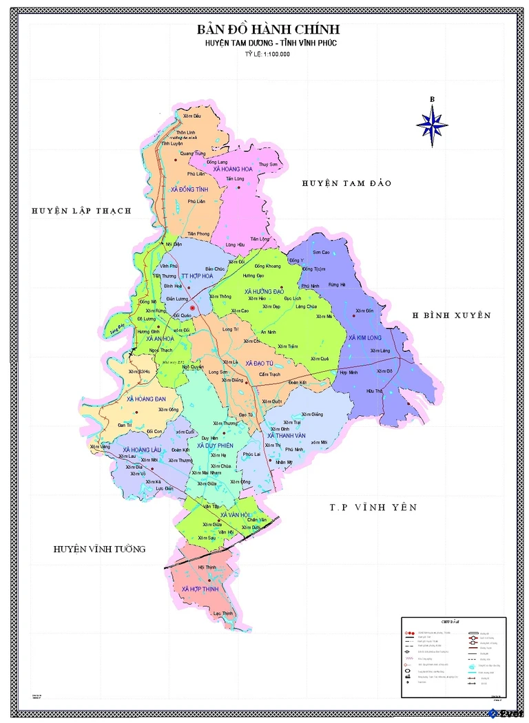 Bản đồ hành chính Huyện Tam Dương