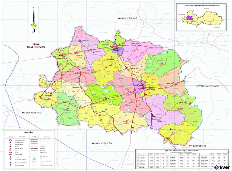 Bản đồ hành chính Huyện Tân Yên