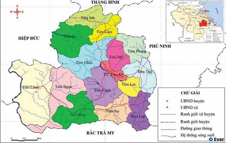 Bản đồ hành chính Huyện Tiên Phước