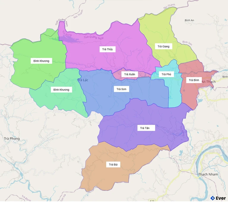 Bản đồ hành chính Huyện Trà Bồng