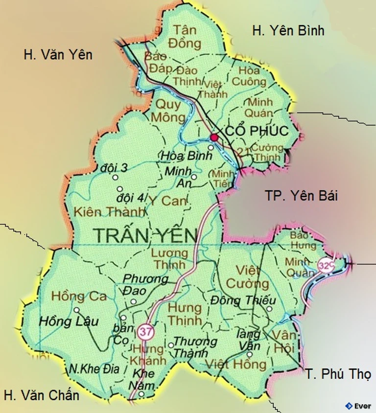 Bản đồ hành chính Huyện Trấn Yên