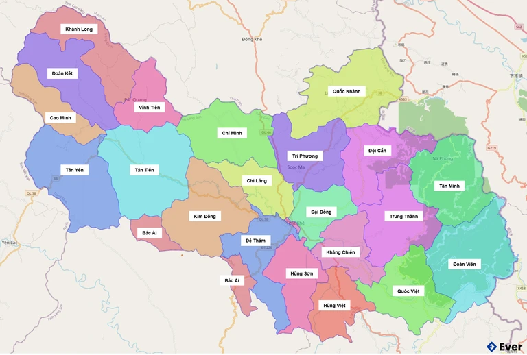 Bản đồ hành chính Huyện Tràng Định