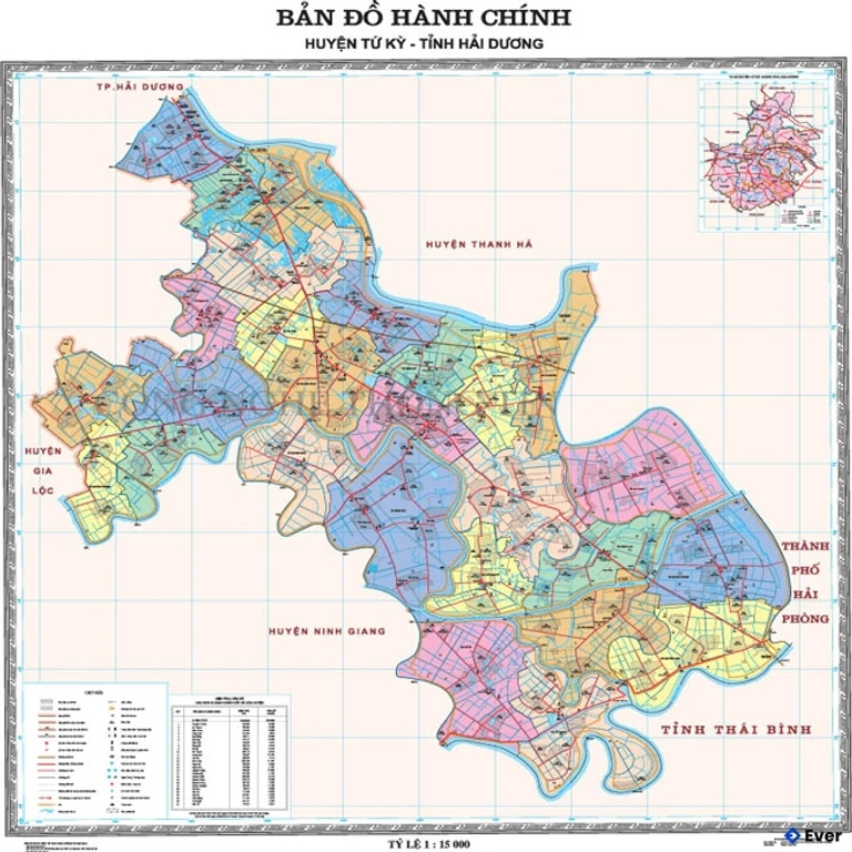 Bản đồ hành chính Huyện Tứ Kỳ